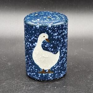 Otagiri Shaker Blue Speckled Goose Single Salt Pepper Japan Grandma Cottage